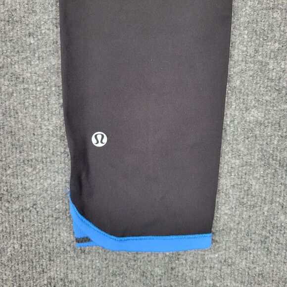 LULULEMON Can't Stop Crop Black Paisley Cornflower Hi Rise Power Luxtreme SIZE 8 - Picture 7 of 10